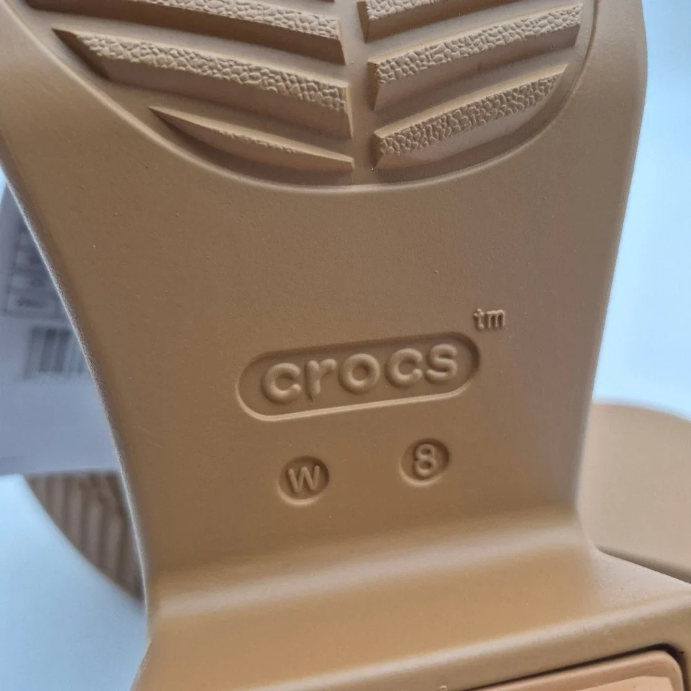 Crocs Brooklyn Woven Slide Heel Platform Sandals Noir Black Women's Size 8 Shoes